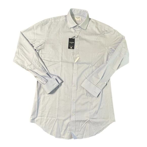 NWT T.M. Lewin London Fitted LS Button Up Oxford Shirt Light Blue Size 16.5 Men - Picture 1 of 9